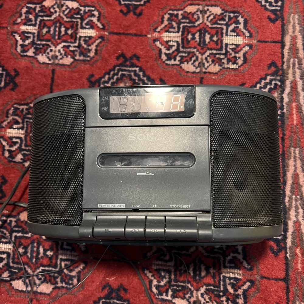 Sony Dream Machine AM/FM Radio Cassette Player Alarm Clock ICF-CS650 Black